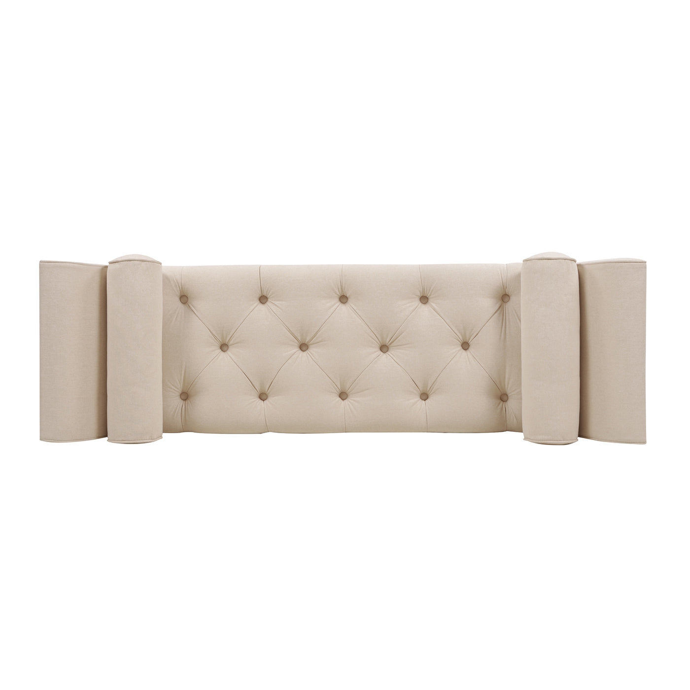 Alma Tufted Flared Arm Entryway Bench in Sky Neutral