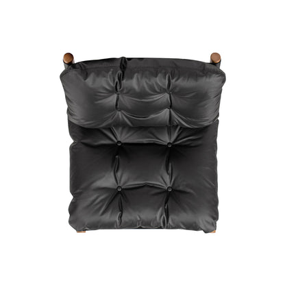 Oxford 26.5" Leather Mid-Century Modern Accent Chair, Noir