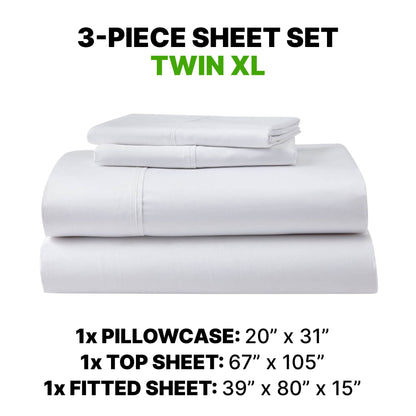 Sheet Set Luxurious Supima, Wrinkle Resistant, Breathable, With 2 Ghostgrip Band