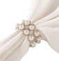 Fennco Styles Faux Pearl Beaded Decorative Napkin Ring - Set of 4