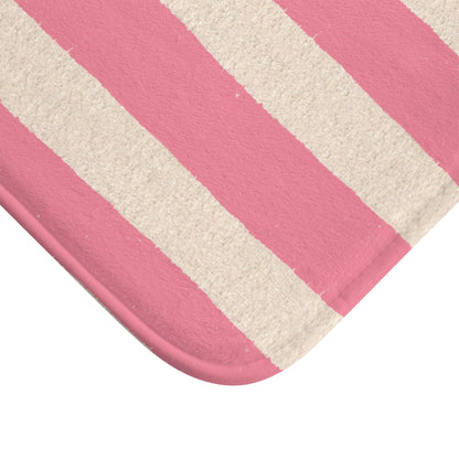 Le Bain Pink Striped Bath Mat — French Bathroom Decor