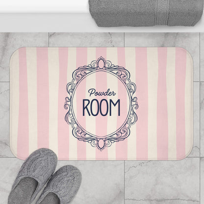 Powder Room Pink Striped Bath Mat | Girly Decor
