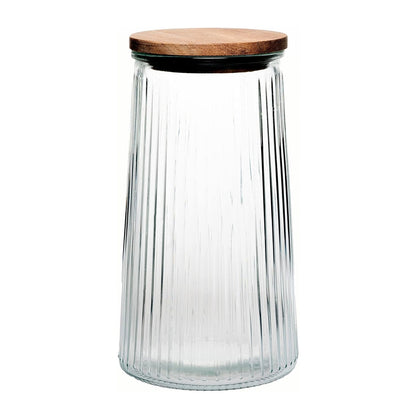 Glass Canisters Set of 3 with Wooden Lids – 20.3oz, 33.8oz & 45.7oz