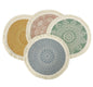 Fennco Styles Unique Dream Catcher Fringe Cotton Placemats 14-inch Round, Set of 4 - Boho Decorative Table Mats for Home Decor, Dining Table, Banquets and Special Events