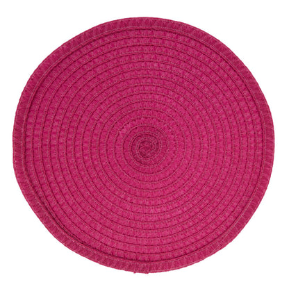 Fennco Styles Modern Everyday Textured Placemats 15 Inches Round, Set of 4 – Black Woven Table Mats for Home, Dining Room Décor, Banquets, Indoor & Outdoor and Special Events