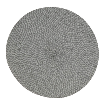 Fennco Styles Modern Everyday Textured Placemats 15 Inches Round, Set of 4 – Black Woven Table Mats for Home, Dining Room Décor, Banquets, Indoor & Outdoor and Special Events