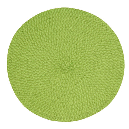 Fennco Styles Modern Everyday Textured Placemats 15 Inches Round, Set of 4 – Black Woven Table Mats for Home, Dining Room Décor, Banquets, Indoor & Outdoor and Special Events