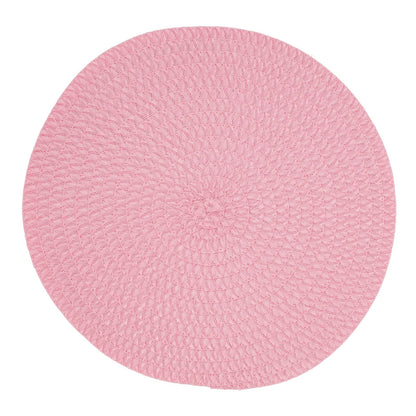 Fennco Styles Modern Everyday Textured Placemats 15 Inches Round, Set of 4 – Black Woven Table Mats for Home, Dining Room Décor, Banquets, Indoor & Outdoor and Special Events