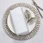 Fennco Styles Elegant Lily Collection Studded Design Cloth Napkins 20" W x 20" L, Set of 4 - White Rhinestone Dinner Napkins for Dining Table, Banquets, Family Gathering and Special Occasion