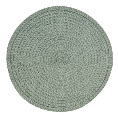 Fennco Styles Modern Everyday Textured Placemats 15 Inches Round, Set of 4 – Black Woven Table Mats for Home, Dining Room Décor, Banquets, Indoor & Outdoor and Special Events