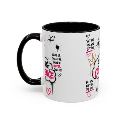 Copy of Serving Confidence Coffee Mug — Inspirational Graffiti Design, 'Be You' Motivational Drinkware (11/15oz)