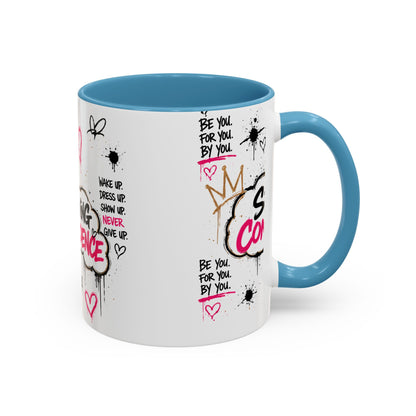 Copy of Serving Confidence Coffee Mug — Inspirational Graffiti Design, 'Be You' Motivational Drinkware (11/15oz)