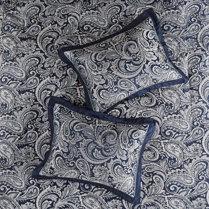 12 Piece Comforter Set with Cotton Bed Sheets Navy Queen