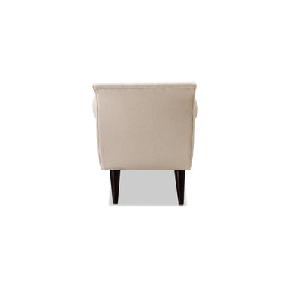 Alma Tufted Flared Arm Entryway Bench in Sky Neutral