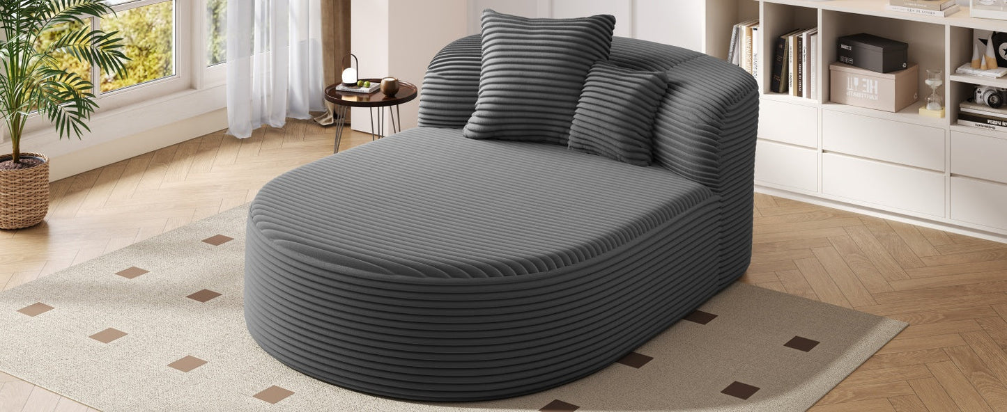 Modern Chaise Lounge Sofa Boneless Couch 51.6" Sofa Bed