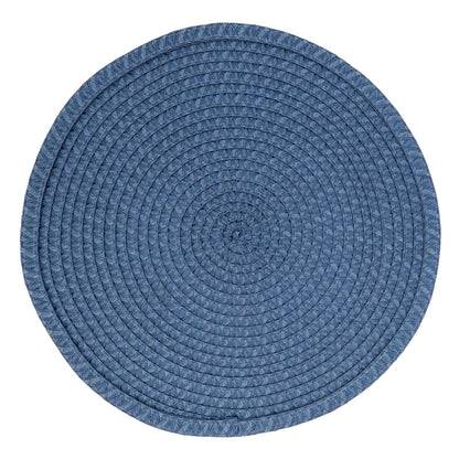 Fennco Styles Modern Everyday Textured Placemats 15 Inches Round, Set of 4 – Black Woven Table Mats for Home, Dining Room Décor, Banquets, Indoor & Outdoor and Special Events