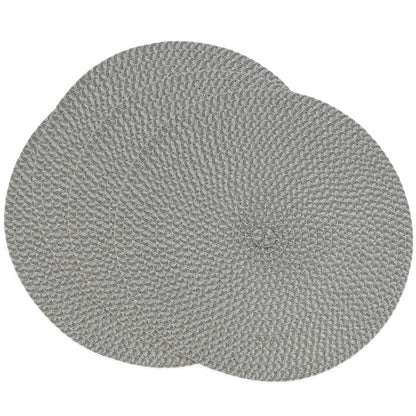 Fennco Styles Modern Everyday Textured Placemats 15 Inches Round, Set of 4 – Black Woven Table Mats for Home, Dining Room Décor, Banquets, Indoor & Outdoor and Special Events