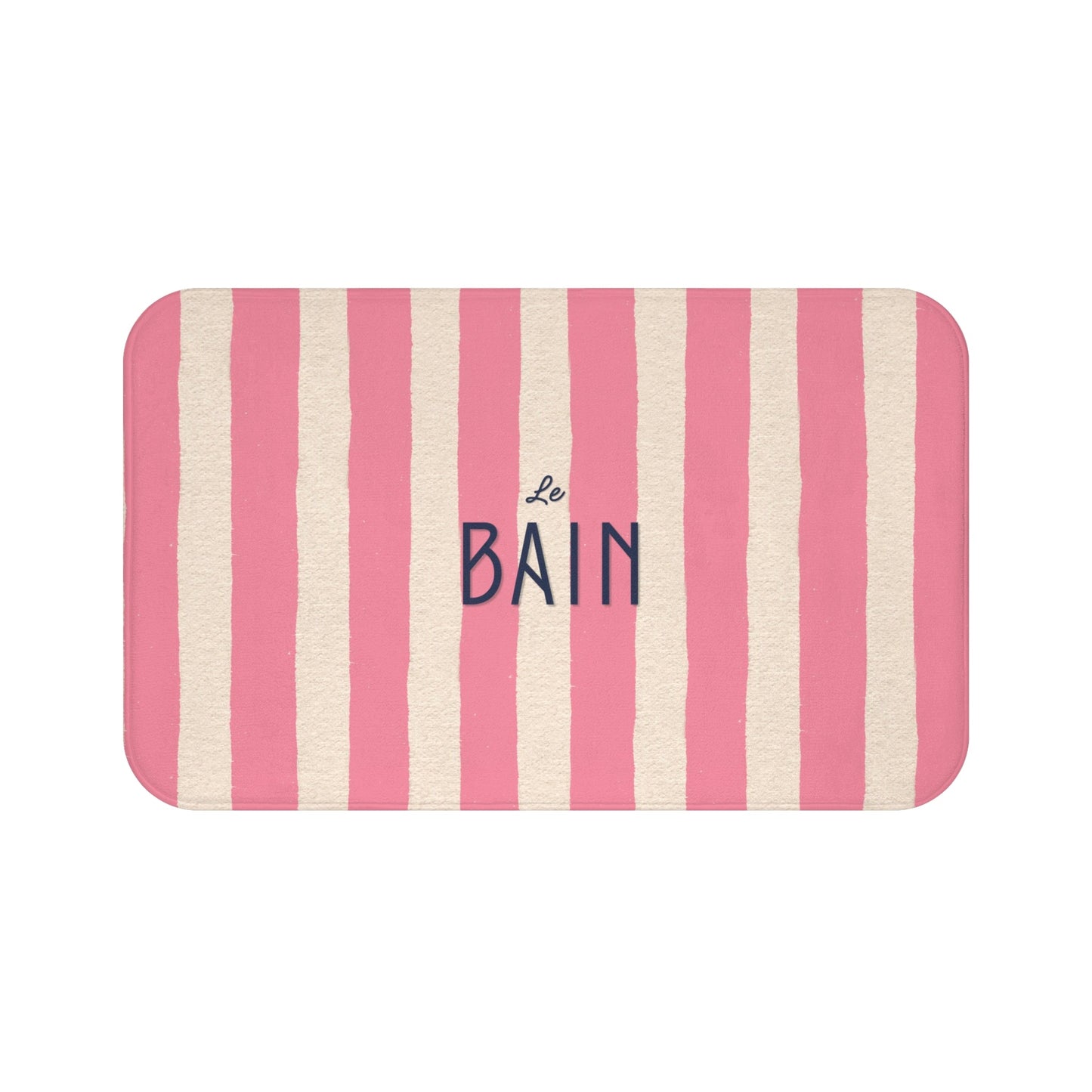 Le Bain Pink Striped Bath Mat — French Bathroom Decor