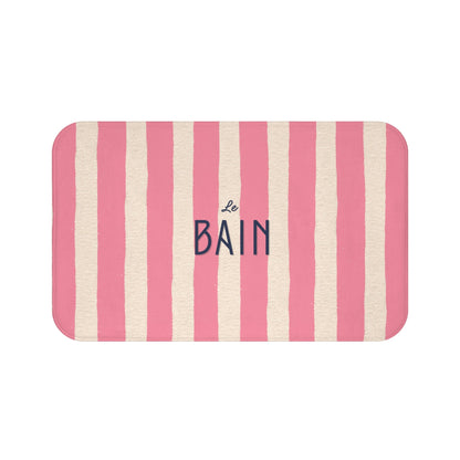 Le Bain Pink Striped Bath Mat — French Bathroom Decor