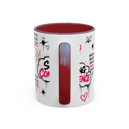 Copy of Serving Confidence Coffee Mug — Inspirational Graffiti Design, 'Be You' Motivational Drinkware (11/15oz)