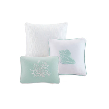 Oversized Cotton Jacquard Comforter Set - Aqua - Queen