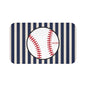 Baseball Bath Mat – Blue-Grey Striped Soft Non-Slip Bathroom Rug