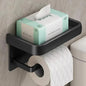 Wall-Mounted Toilet Paper Holder with Shelf - Aluminum Alloy Rustproof Bathroom Roll Holder