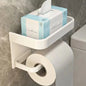 Wall-Mounted Toilet Paper Holder with Shelf - Aluminum Alloy Rustproof Bathroom Roll Holder