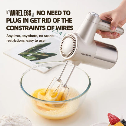 SUNATUR 400W wireless Hand Mixer charging DC Egg Cake Beater Cream Cookies Bakery electric handheld Kitchen blender machine