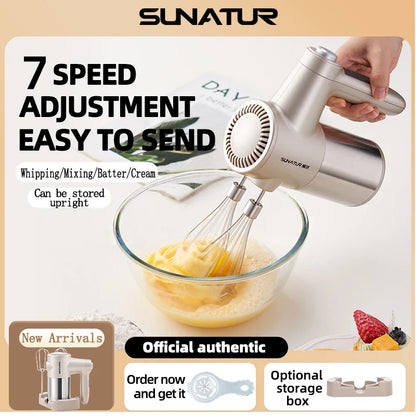 SUNATUR 400W wireless Hand Mixer charging DC Egg Cake Beater Cream Cookies Bakery electric handheld Kitchen blender machine