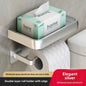 Wall-Mounted Toilet Paper Holder with Shelf - Aluminum Alloy Rustproof Bathroom Roll Holder