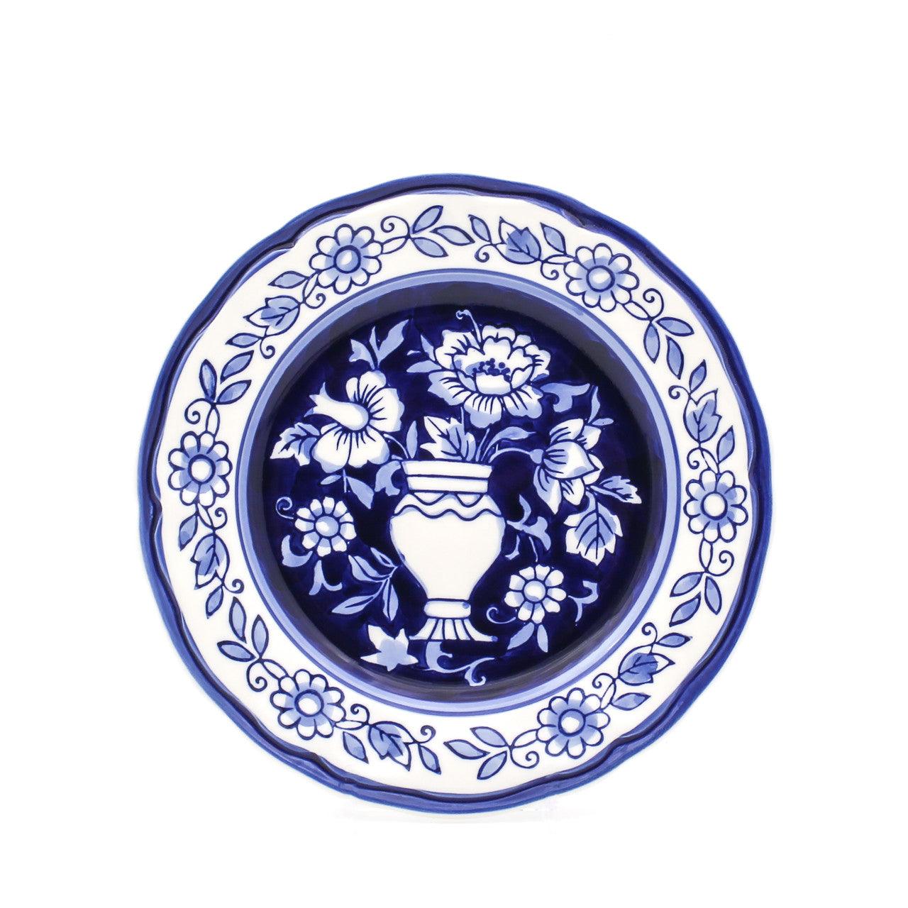 Blue Garden 4 Piece Hand-painted Salad Plates
