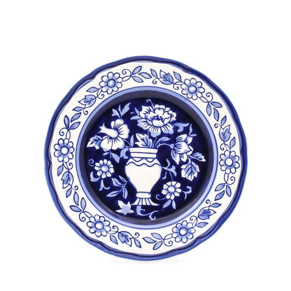 Blue Garden 4 Piece Hand-painted Salad Plates