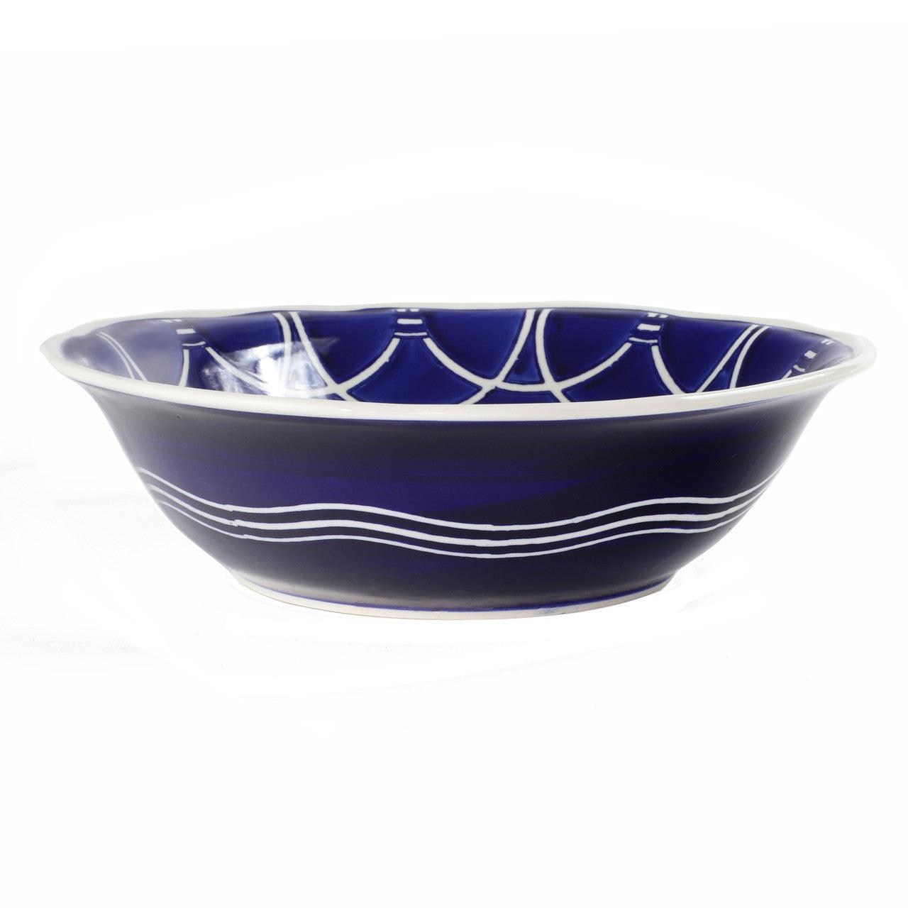 Blue Garden Stoneware 12-Inch Serving Bowl