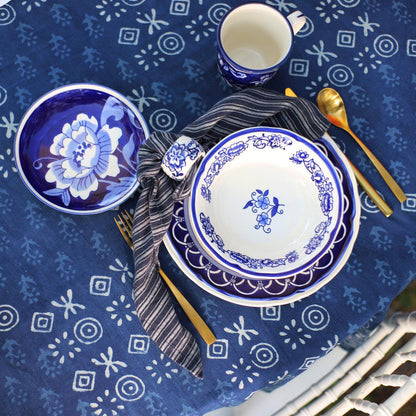 Blue Garden Napkin Rings (Set of 4)