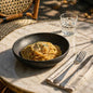 Black Matte Stoneware Pasta Bowl