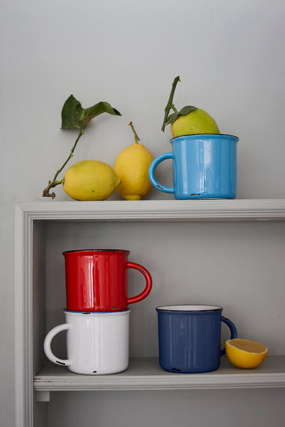 Tinware Mug in Teal - Set of 4