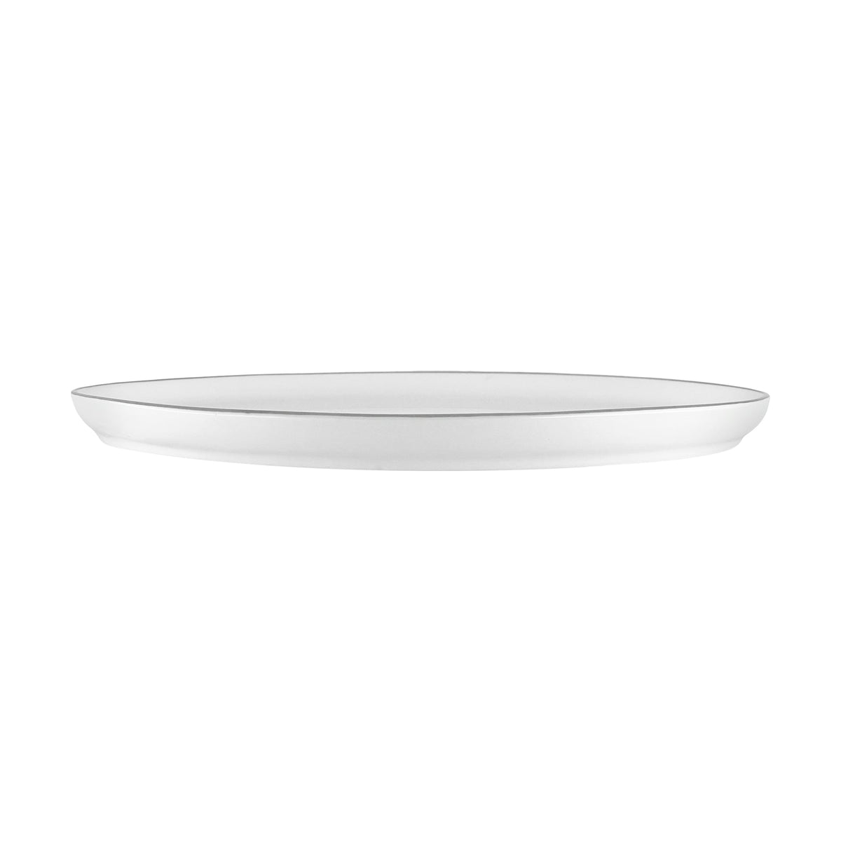 Abbesses Grey Rim Porcelain 4 Piece Dinnerware Set, Service For 1