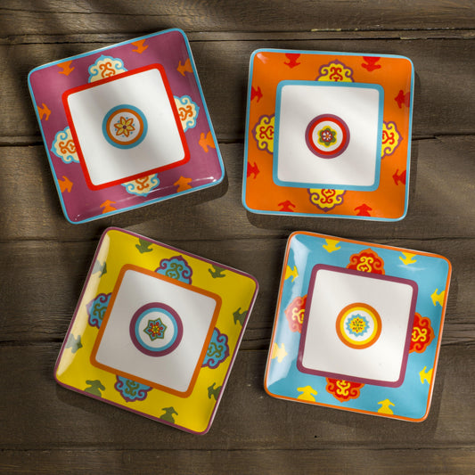 Galicia 8'' Square Salad Plates,Set of 4