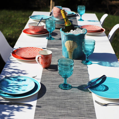 Simpatico 16 Piece Stoneware Dinnerware Set , Turquoise