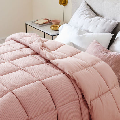 Kasentex Reversible All-Season Comforter Twin/Queen/King - Cozy Down Alternative Bedding