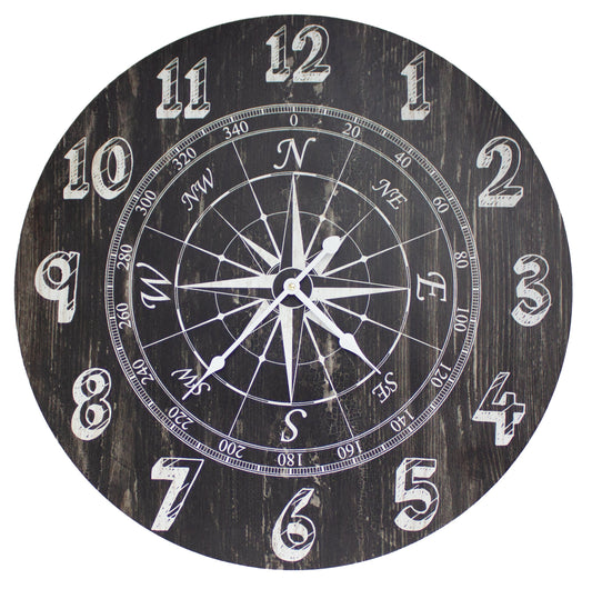 Compass Rose Wall Clock