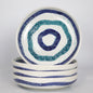 Menorca 4 Piece Meal Bowl Set - Blue and Turquoise Stripe