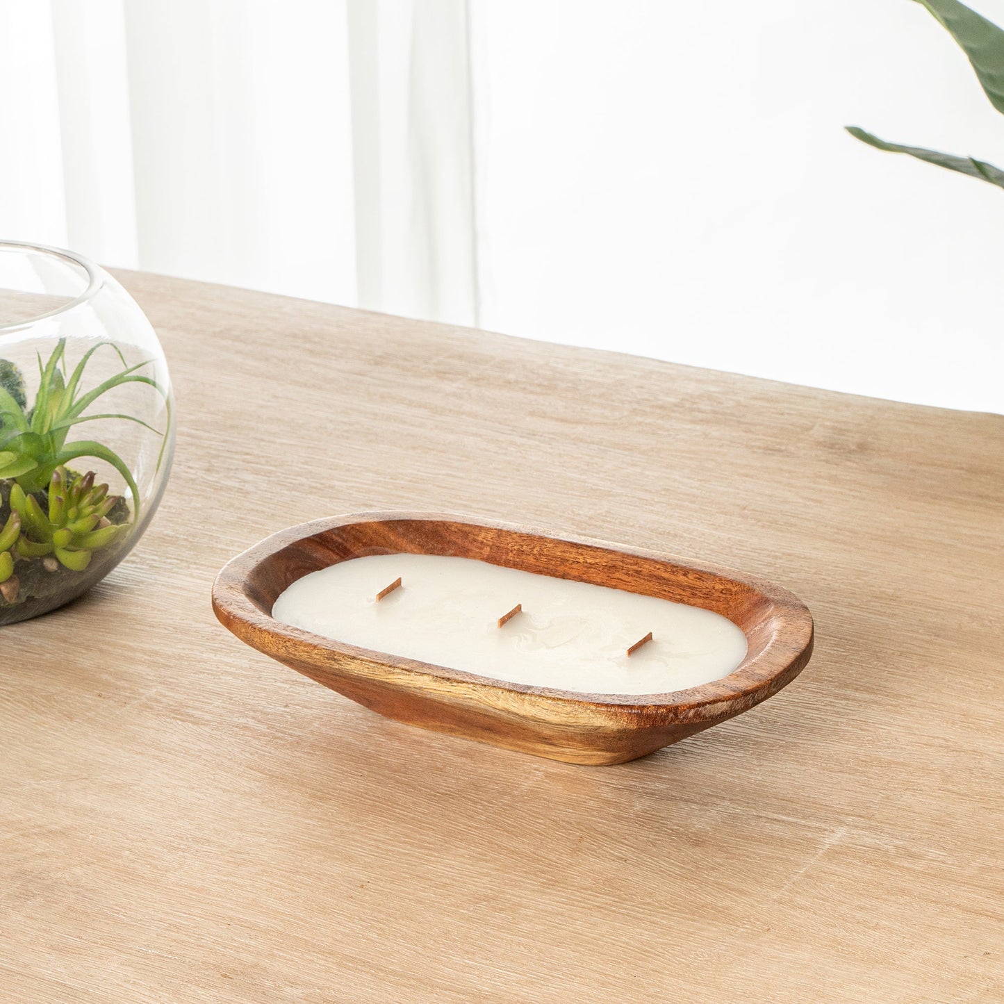 Coco Casa Handmade Wood Bowl Candle - Vanilla - 9" x 5 1/2" x 2" - 1 count box