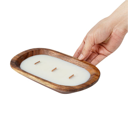 Coco Casa Handmade Wood Bowl Candle - Vanilla - 9" x 5 1/2" x 2" - 1 count box