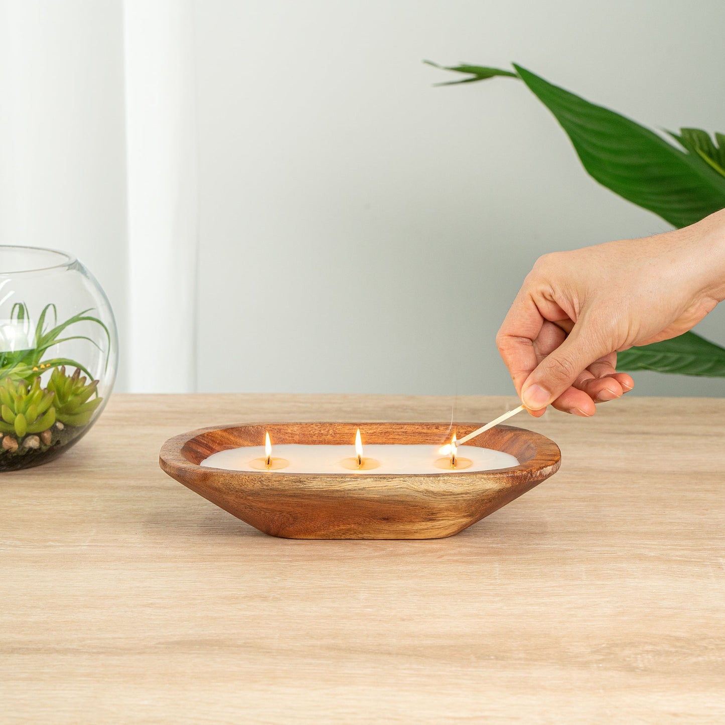 Coco Casa Handmade Wood Bowl Candle - Vanilla - 9" x 5 1/2" x 2" - 1 count box