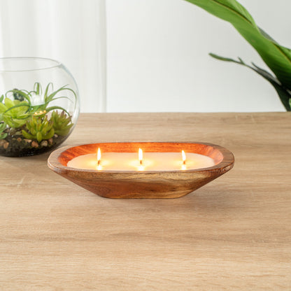 Coco Casa Handmade Wood Bowl Candle - Vanilla - 9" x 5 1/2" x 2" - 1 count box