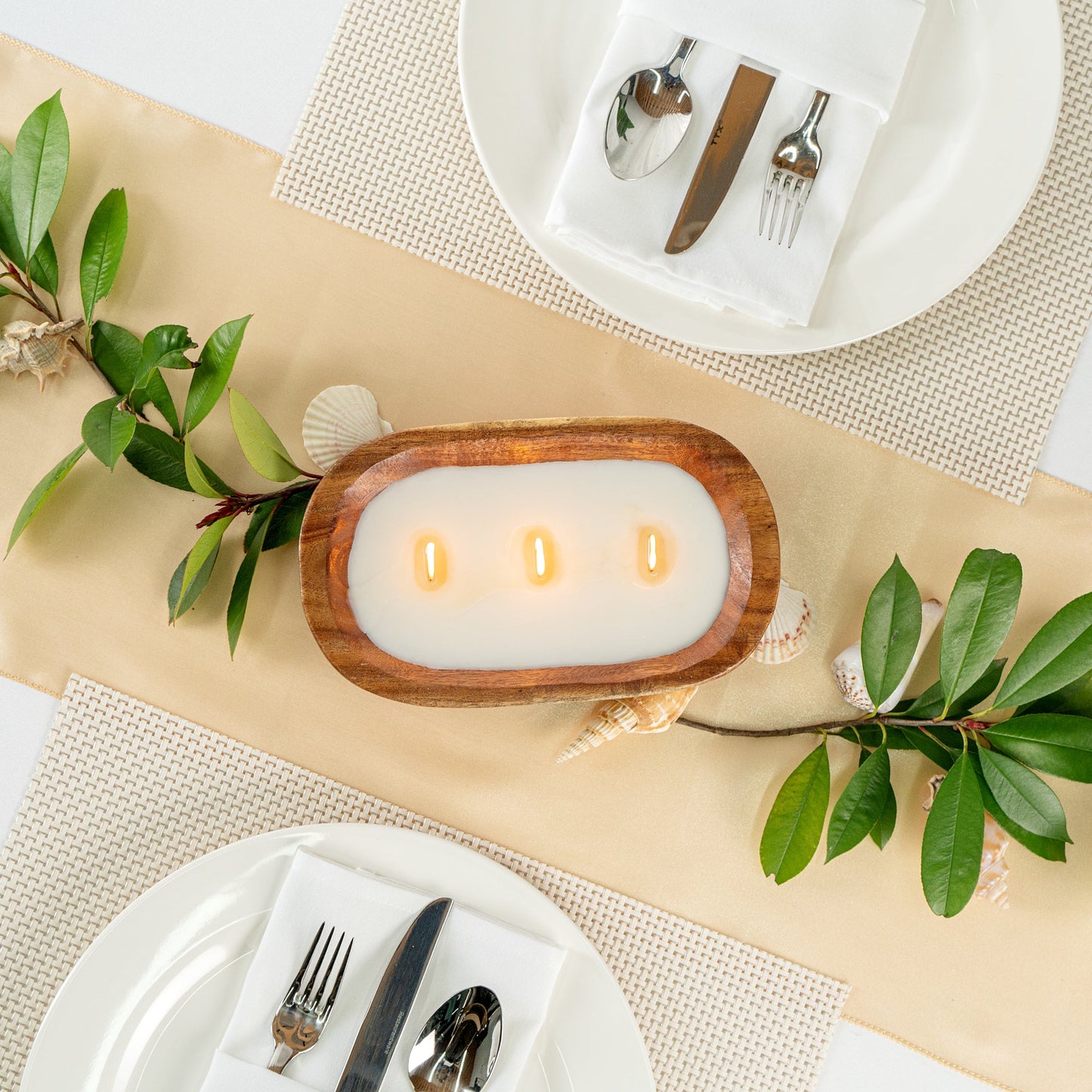 Coco Casa Handmade Wood Bowl Candle - Vanilla - 9" x 5 1/2" x 2" - 1 count box