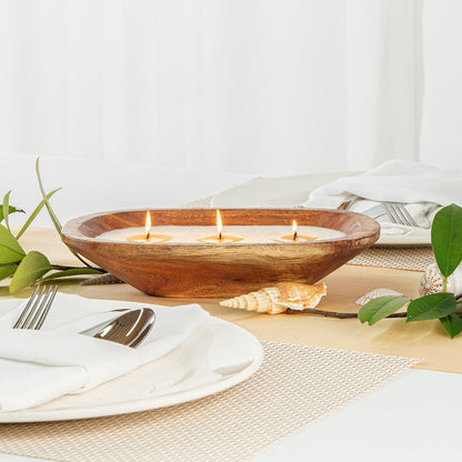 Coco Casa Handmade Wood Bowl Candle - Vanilla - 9" x 5 1/2" x 2" - 1 count box