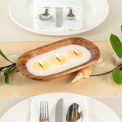 Coco Casa Handmade Wood Bowl Candle - Vanilla - 9" x 5 1/2" x 2" - 1 count box